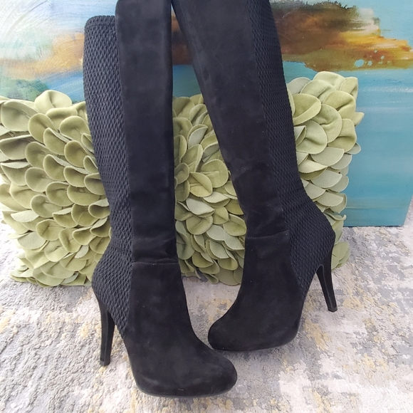 Me Too Platform Suede & Stretch Tall Boots - Picture 13 of 15